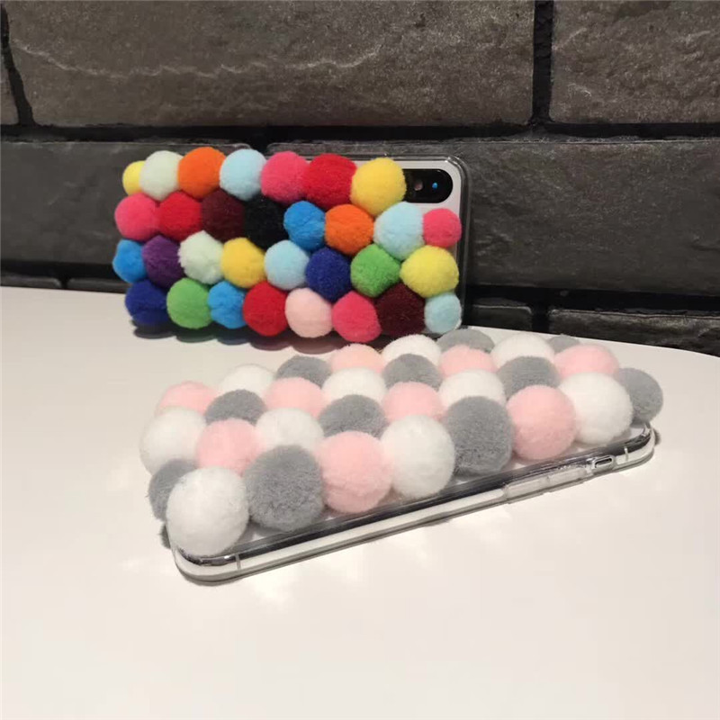 Compatible with Apple, Compatible with Apple , New iPhoneX wave point iPhone78/8 plus wool ball protection sleeve 6/6plus female tide warm