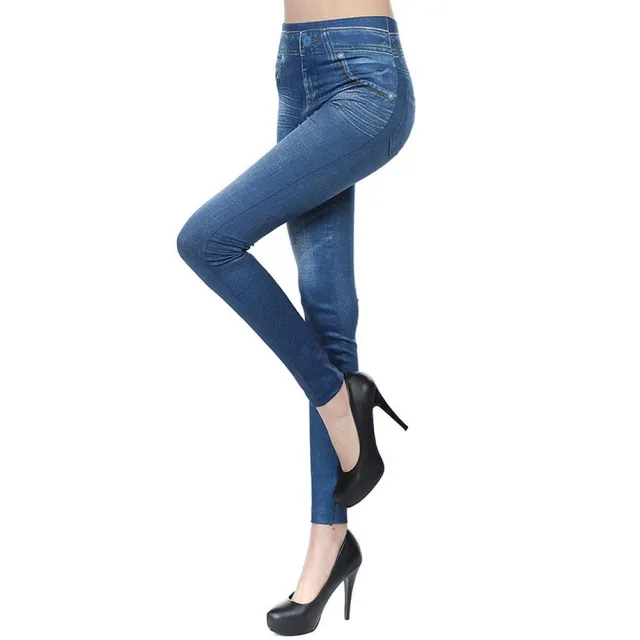 High Waisted Jeggings Denim Leggings Blue - Shop at LoveMi