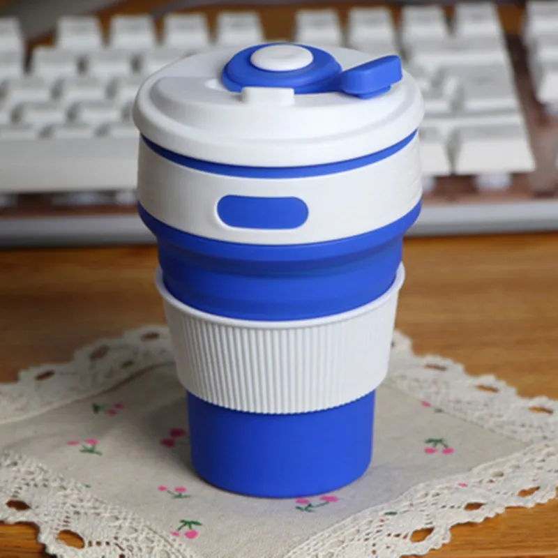Coffee Mugs Travel Collapsible Silicone Cup Folding Water Cups BPA FREE Food Grade Drinking Ware Mug Tea Coffee Cups – image 3
