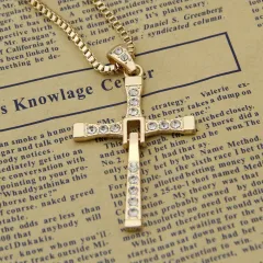 Dominic Toretto Cross Men's Necklace - Gold - View 1