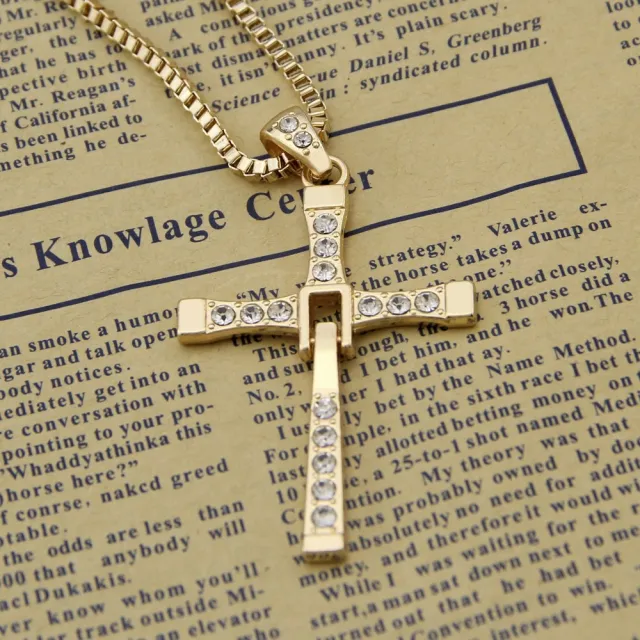 Dominic Toretto Cross Men's Necklace Gold - Shop at LoveMi