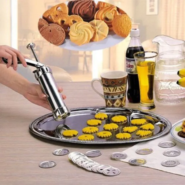Domestic Cookie Press Kit Stainless Steel Cookie Press Making Gun Biscuits Cake Mold With Box - Shop at LoveMi