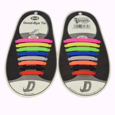 16pcs Silicone Shoelaces Elastic Shoe Laces