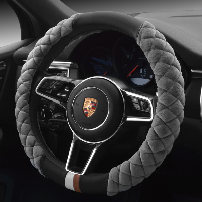 Universal Car Steering Wheel Cover Winter Decoration Cute 38cm Plush Footprint Auto Automobile Vehicle Steering Wheel Protector — foto 3