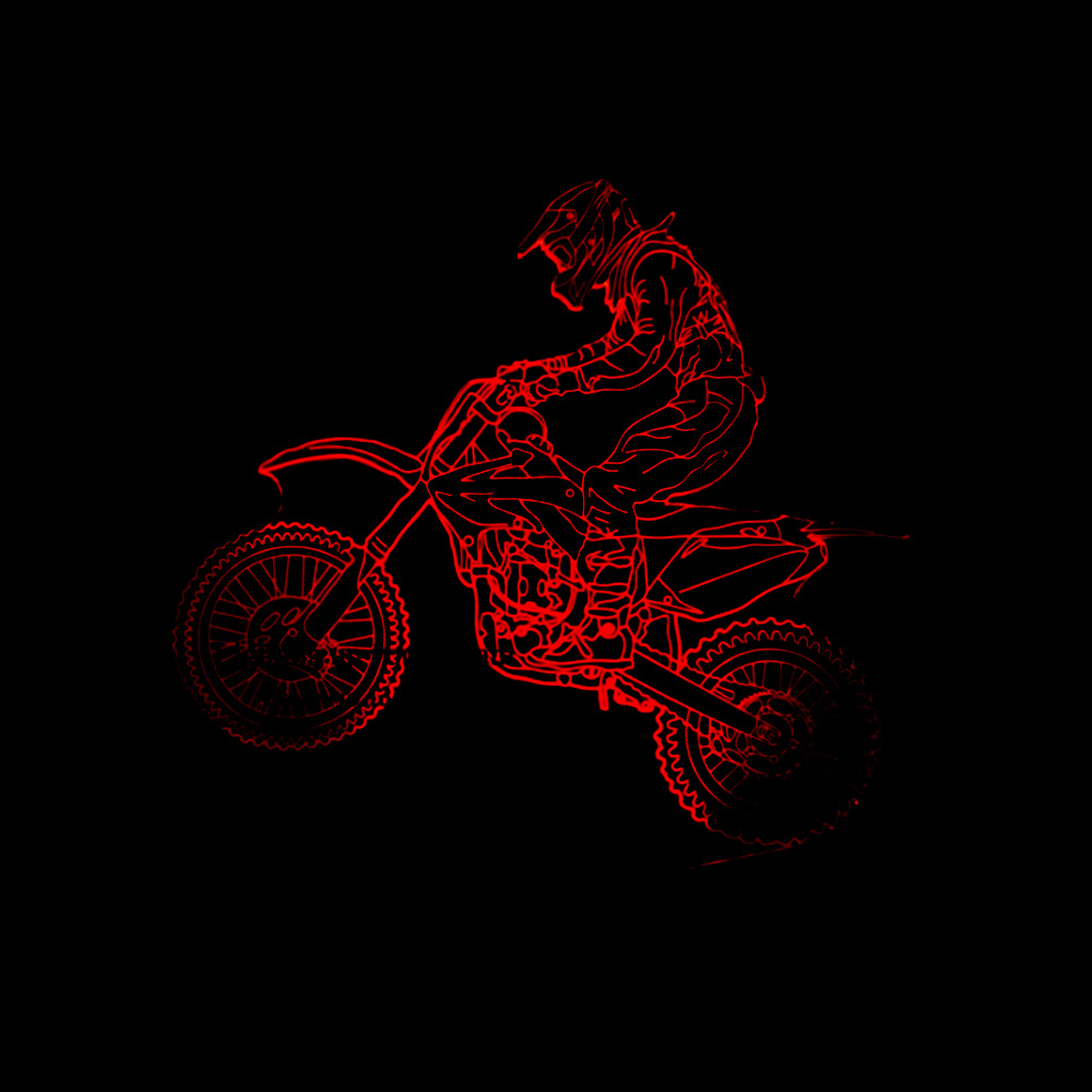 New style motorcycle 3D lamp seven color visual stereoscopic lamp LED gradual change touch remote control visual lamp 3D desk lamp — foto 3