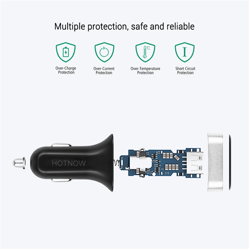 Smart USB Car Charger with LED Screen