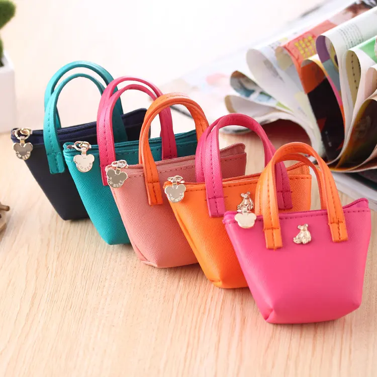 Korean Zero Purse Hand Leather Bag Candy Color Lovely