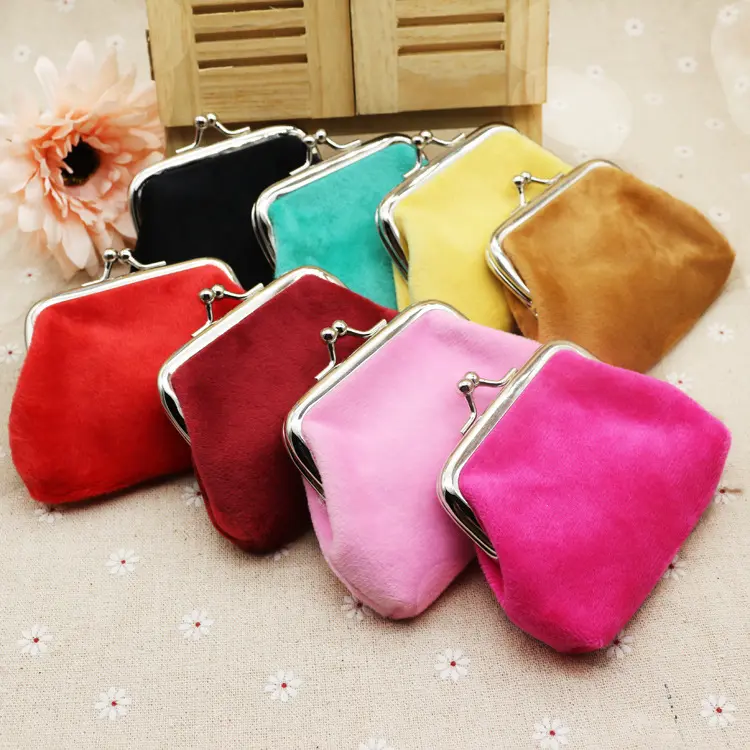 Autumn winter candy color wool zero wallet