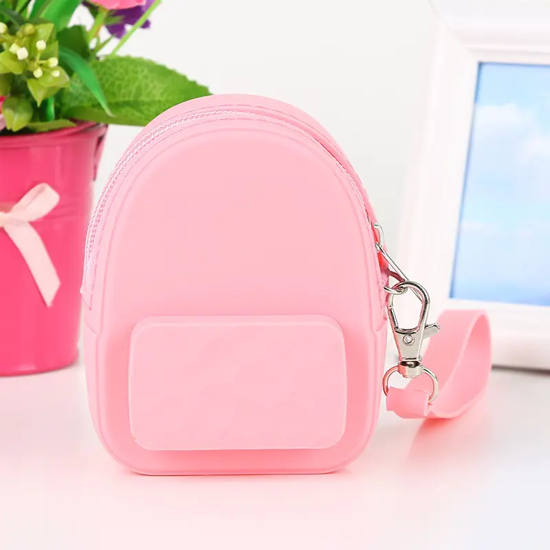 Lovely silicone earphone backpack portable handbag, purse