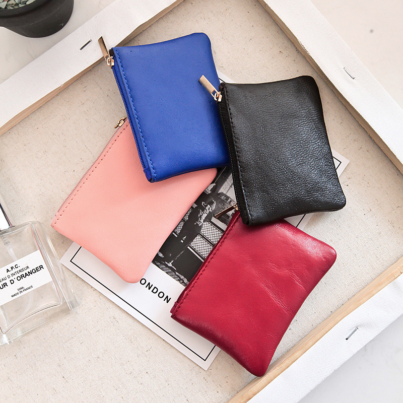 new small sheepskin leather purse wallet bank card set mini small coin pouch to fight a lot of supply — foto 5