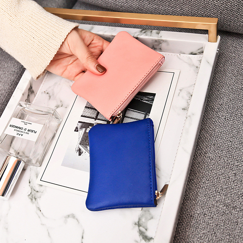 new small sheepskin leather purse wallet bank card set mini small coin pouch to fight a lot of supply — foto 3