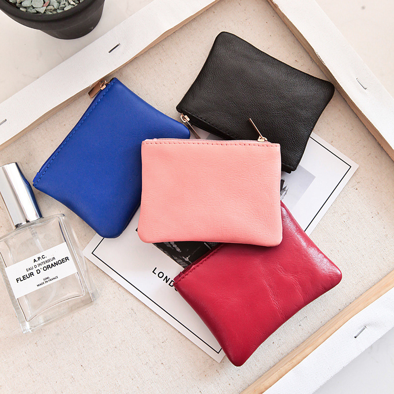 new small sheepskin leather purse wallet bank card set mini small coin pouch to fight a lot of supply — foto 6