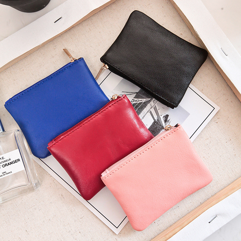 new small sheepskin leather purse wallet bank card set mini small coin pouch to fight a lot of supply — foto 2