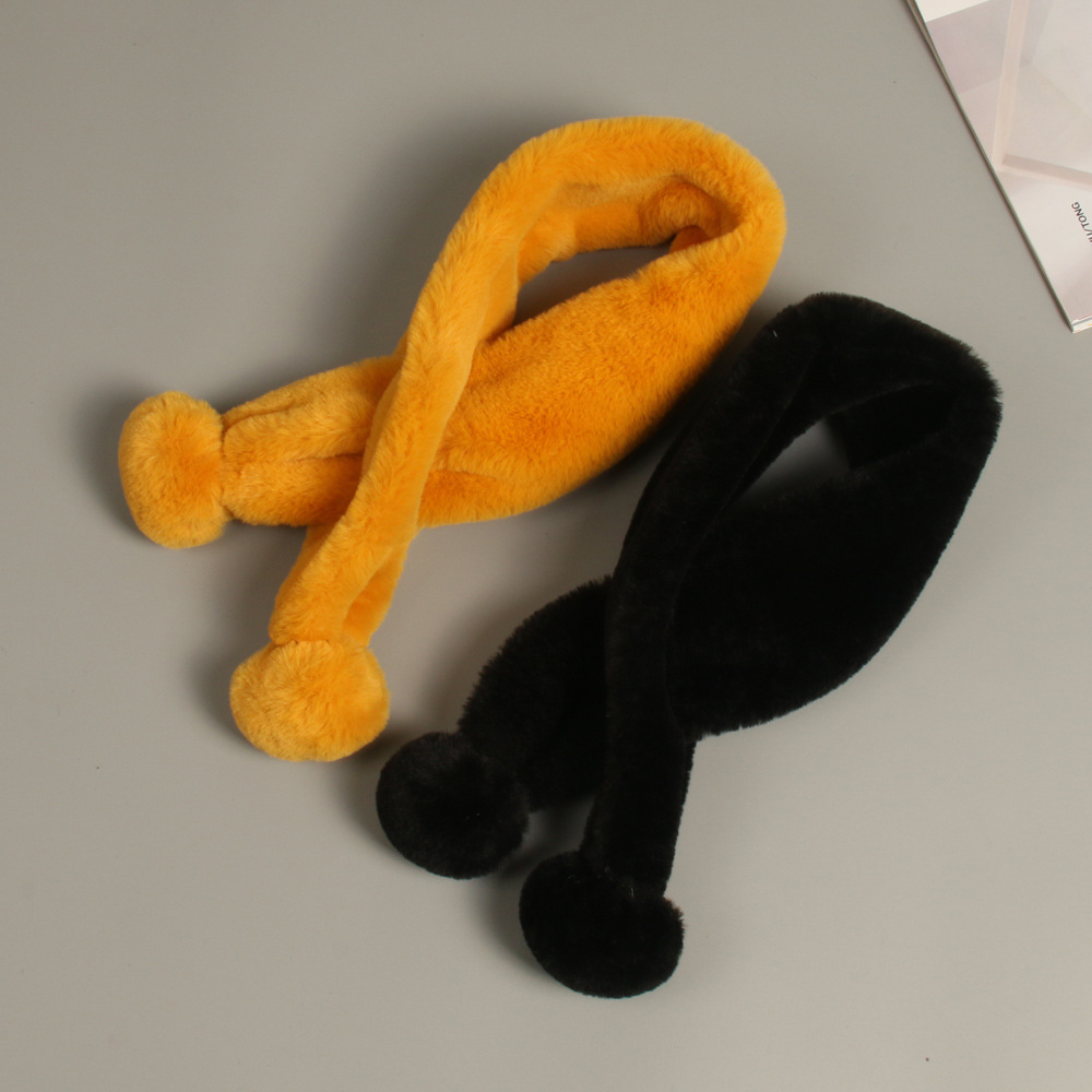 Шарф из чистого плюша, зимний теплый шарф, корейский теплый шарф с декоративным воротником для маленьких мальчиков и девочек