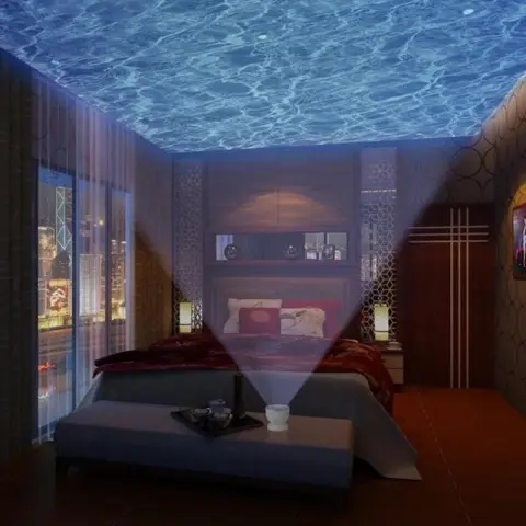 Ocean Wave Projector LED Night Light Remote Control TF