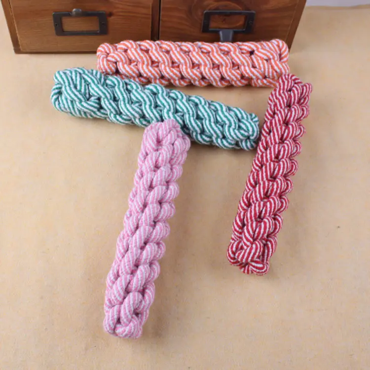 Striped cotton rope pet toy