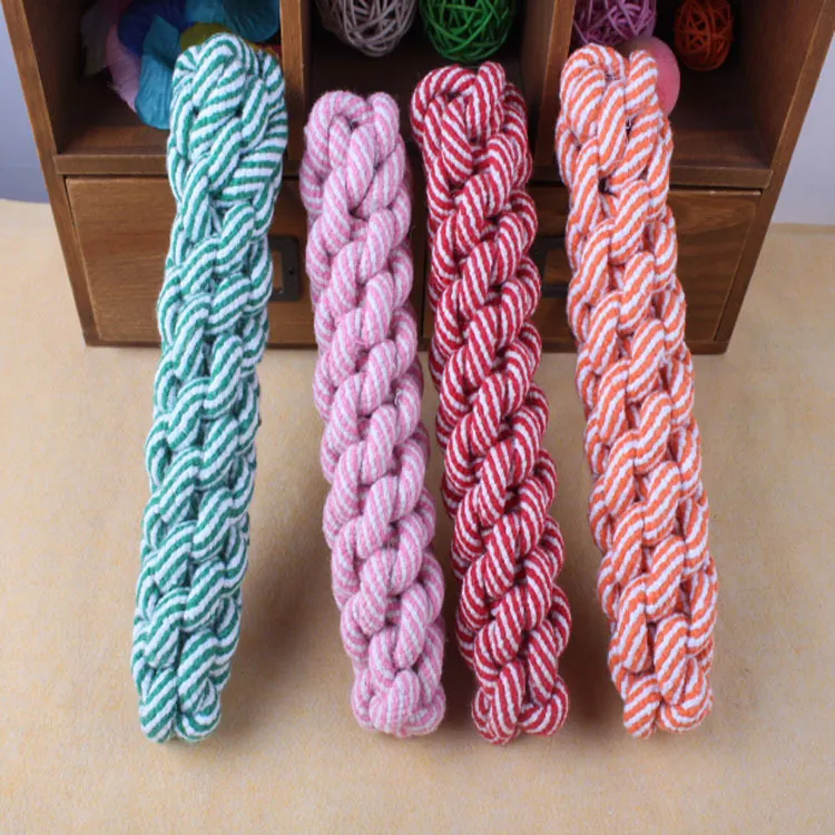 Striped cotton rope pet toy – image 2