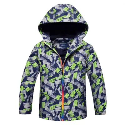 Boys' Outdoor Sports Windbreaker with Warm Waterproof Cloth