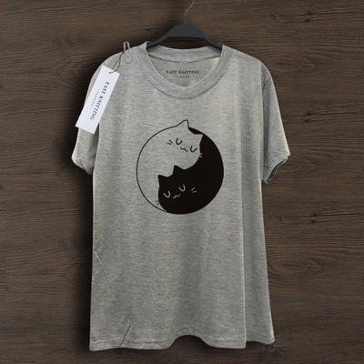 casual elastic Close-fitting short sleeve