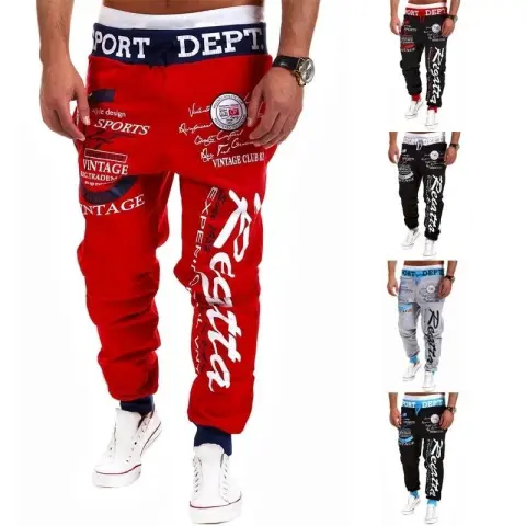 Sport Pants Letter Print Skinny Harem