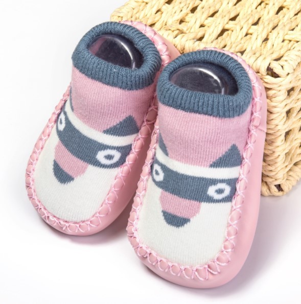 Cartoon baby non-slip shoes in Pink puppy