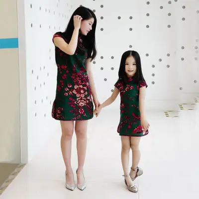 Girls Mianma cheongsam parent-child femelle skirt little