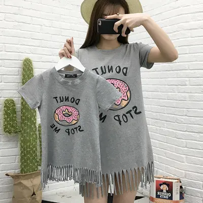 Parent-child Donut Fringed Dress