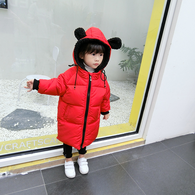 Children's mid-length down padded jacket