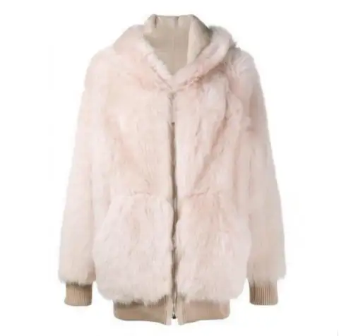 Long Hooded Fur Coat
