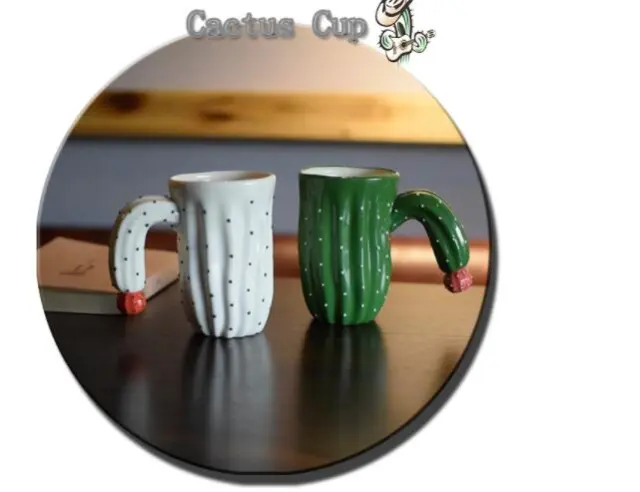 Creative Ceramic Cactus Mug Mark Cup Gift Cup Daily Department Cup Reservation Green - Shop at LoveMi