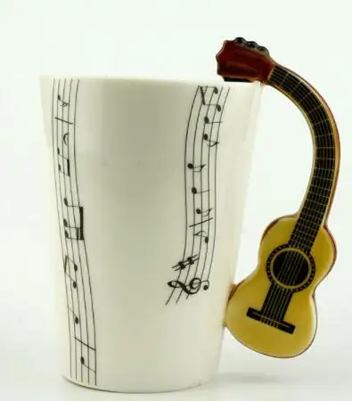 Creative Music Violin Style Guitar Ceramic Mug Coffee Tea