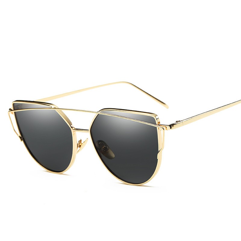 Female Vintage Gold Sunglasses - Image 5