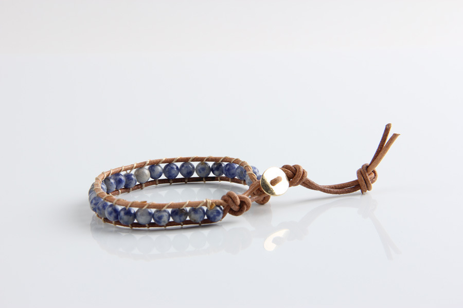 Leather Woven Beaded Bracelet, picture 3 of 4