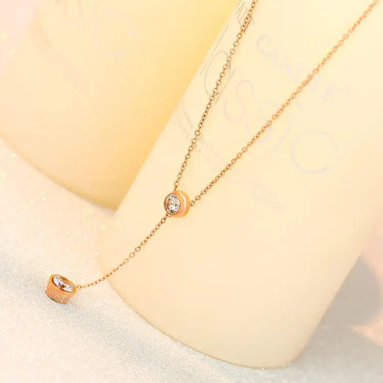 Stainless steel plated 18K rose gold single