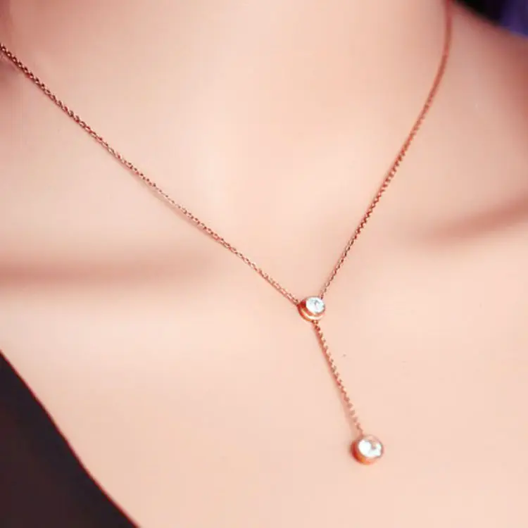 Stainless steel plated 18K rose gold single
