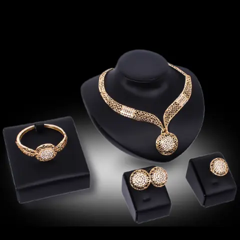 Necklace Earrings Ring Jewelry Four Piece Set