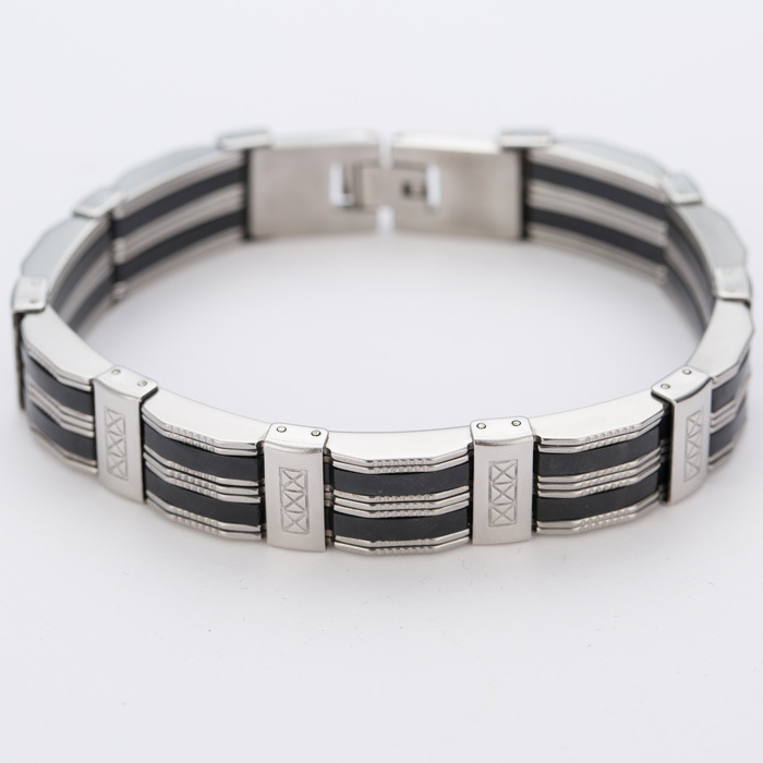 Silicone titanium steel bracelet