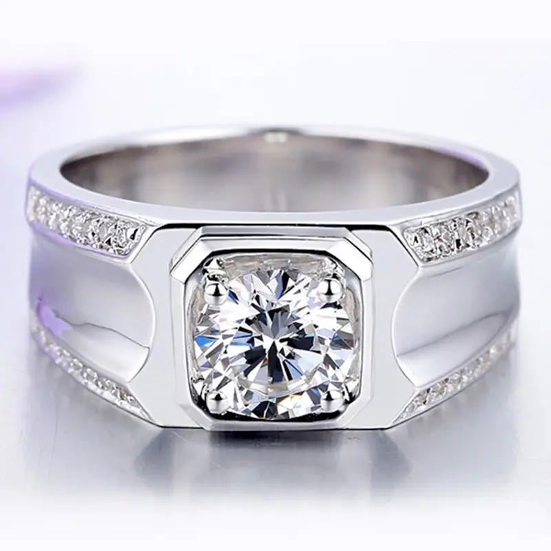 Couple Ring Diamond Sterling Silver Gold Plated