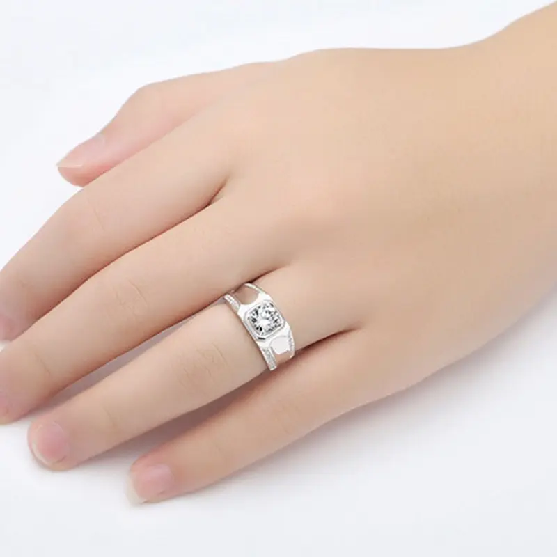 Couple Ring Diamond Sterling Silver Gold Plated