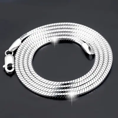 Sterling Silver Plated platinum necklace chain jadoku