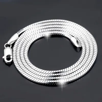 Sterling Silver Plated Platinum Necklace Chain Jadoku Men Clavicle