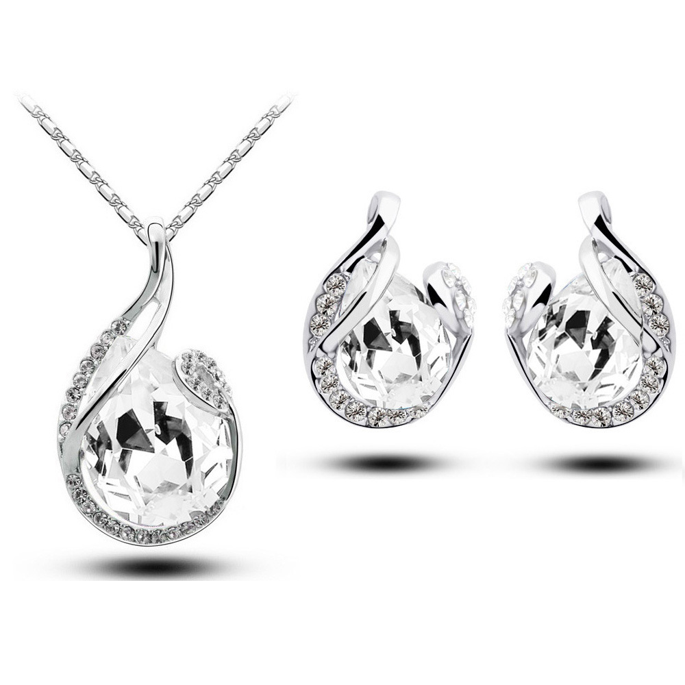 Ожерелье-серьга со стразами