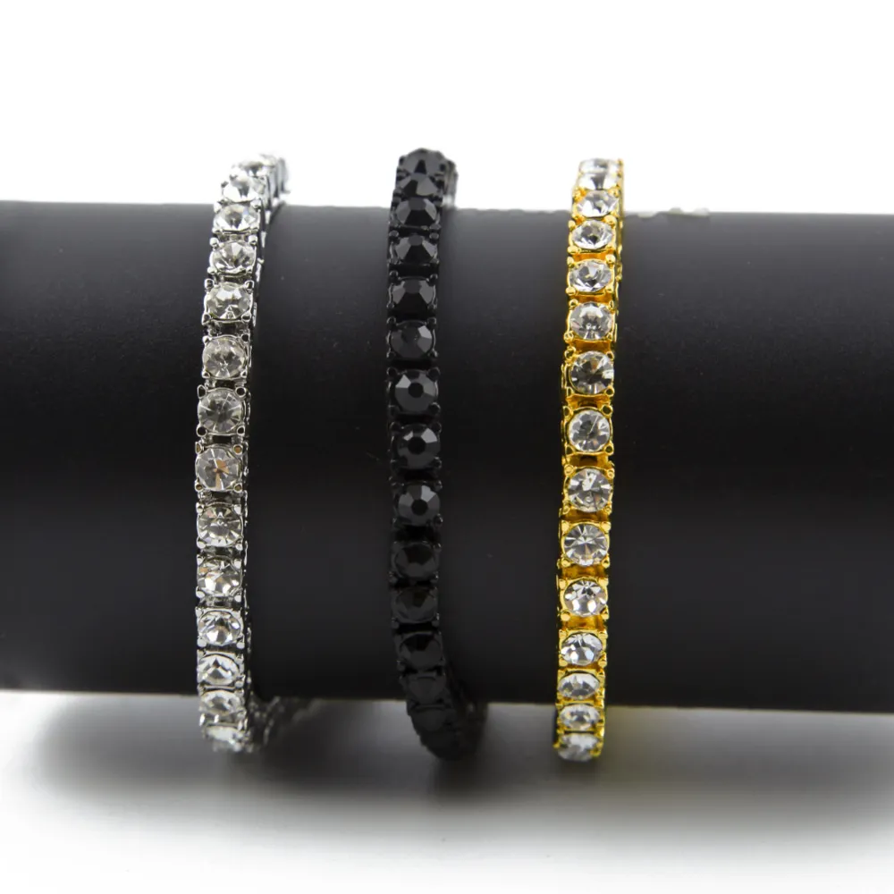 Tin Alloy Gold Color Iced Bracelet Men's Hip Hop Chain Street Rock Jewelry