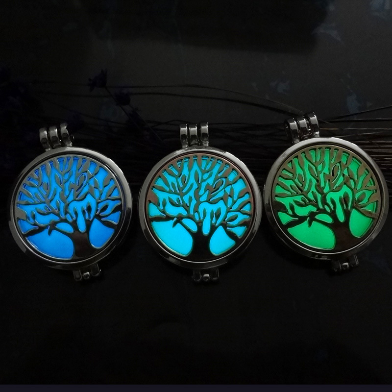 Luminous Life Tree phase box aromatherapy necklace canthe luminous fragrance divergent Necklace manufacturer direct selling — foto 2