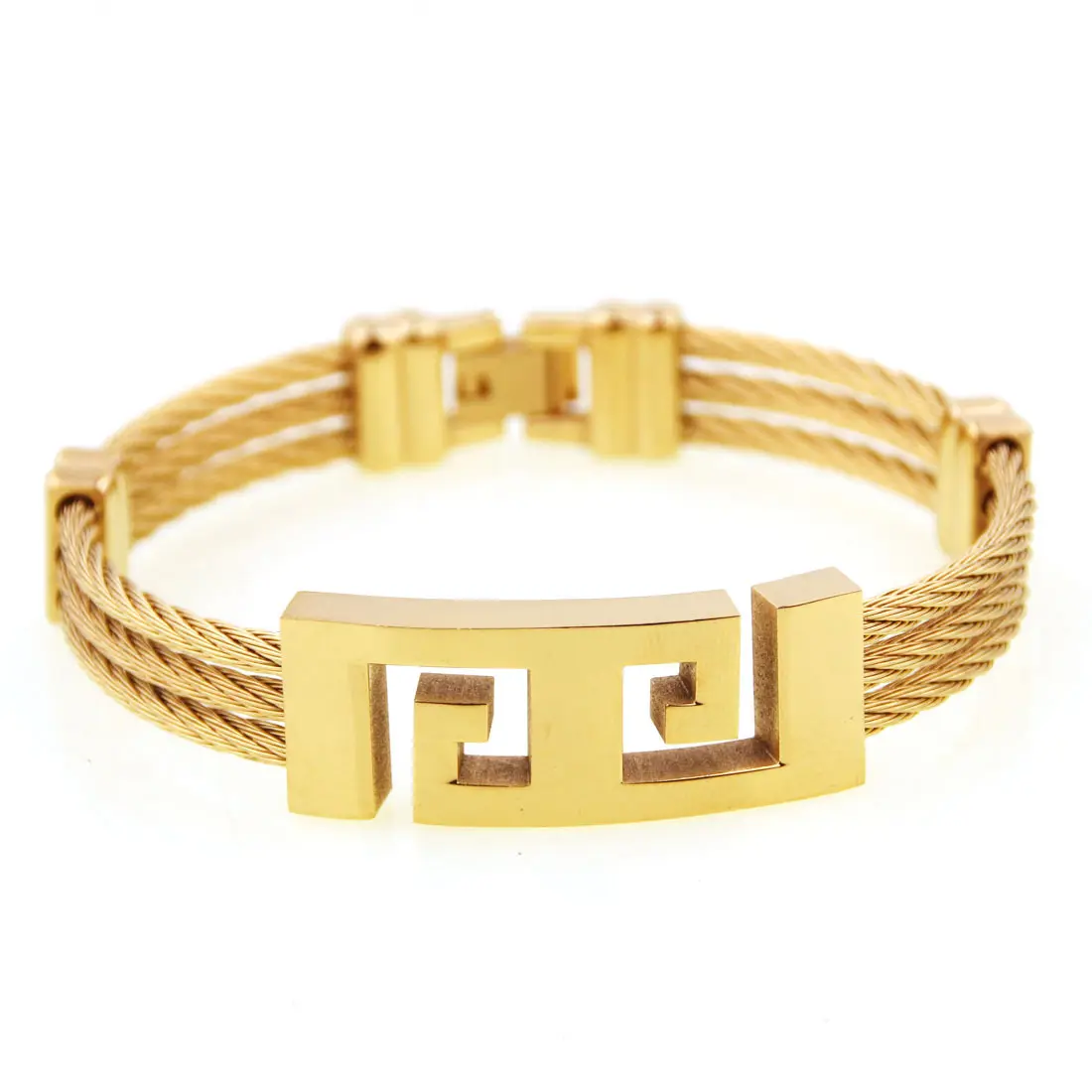 Three-ring wire braided hemp rope bracelet