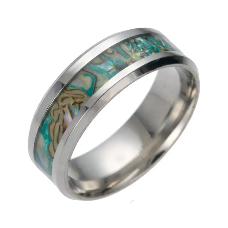 Titanium steel color shell ring high-end men's