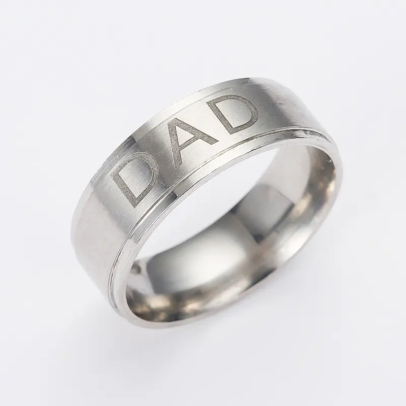 Monogram Ring Titanium Steel