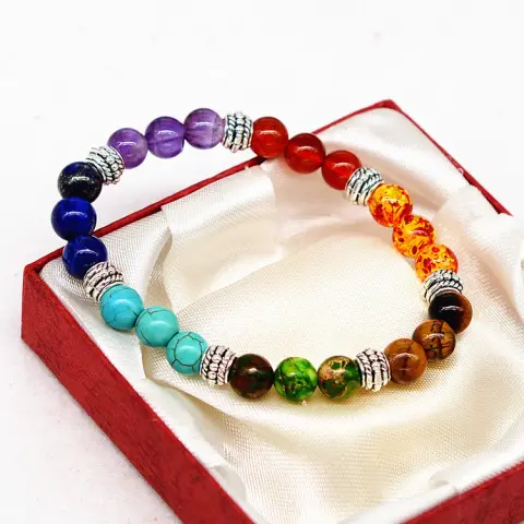 Reiki Ancient Silver Natural Stone Agate Tiger Colorful Crystal