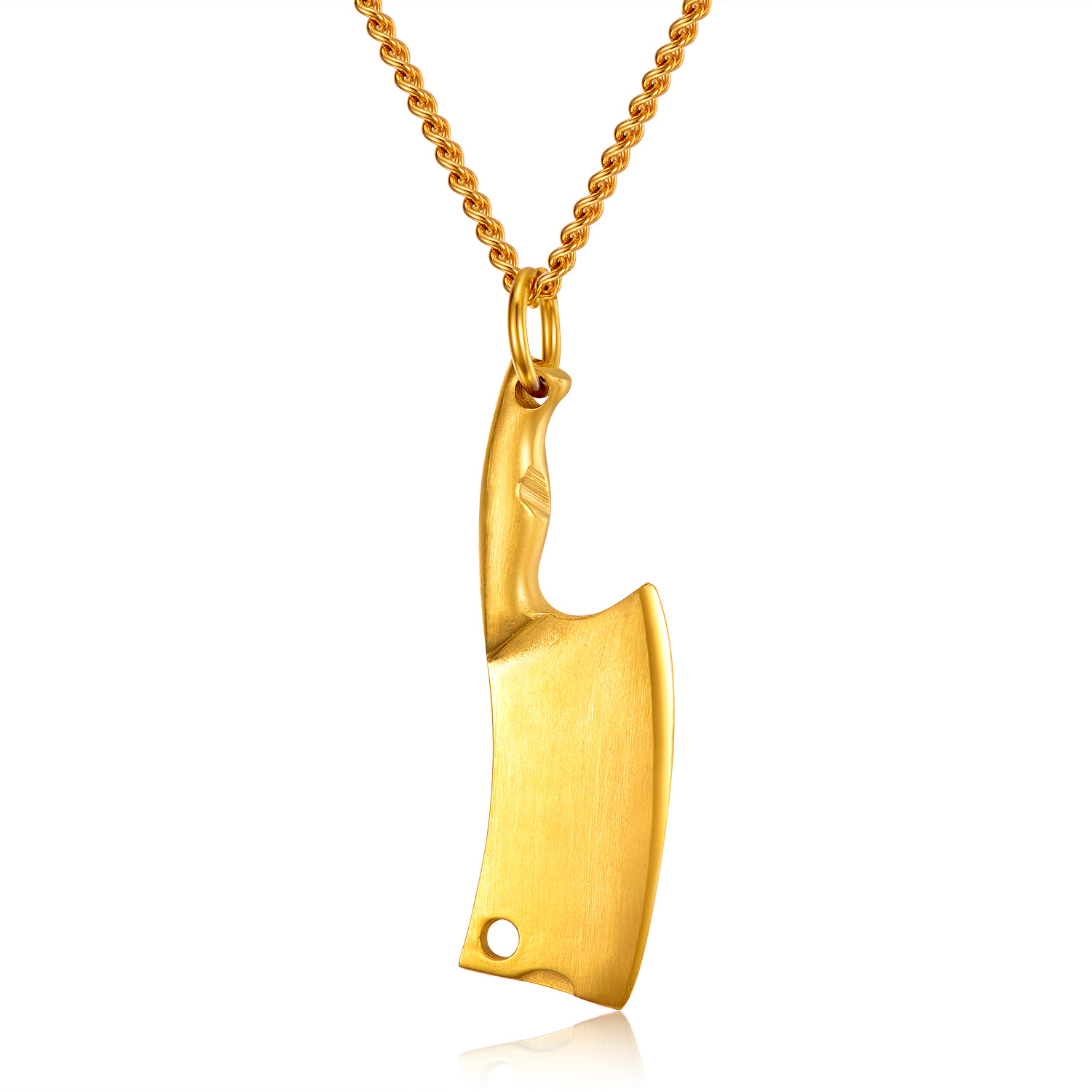 Men's Stainless Steel Necklace, Colorful Glare Classic Pendant thumbnail 3