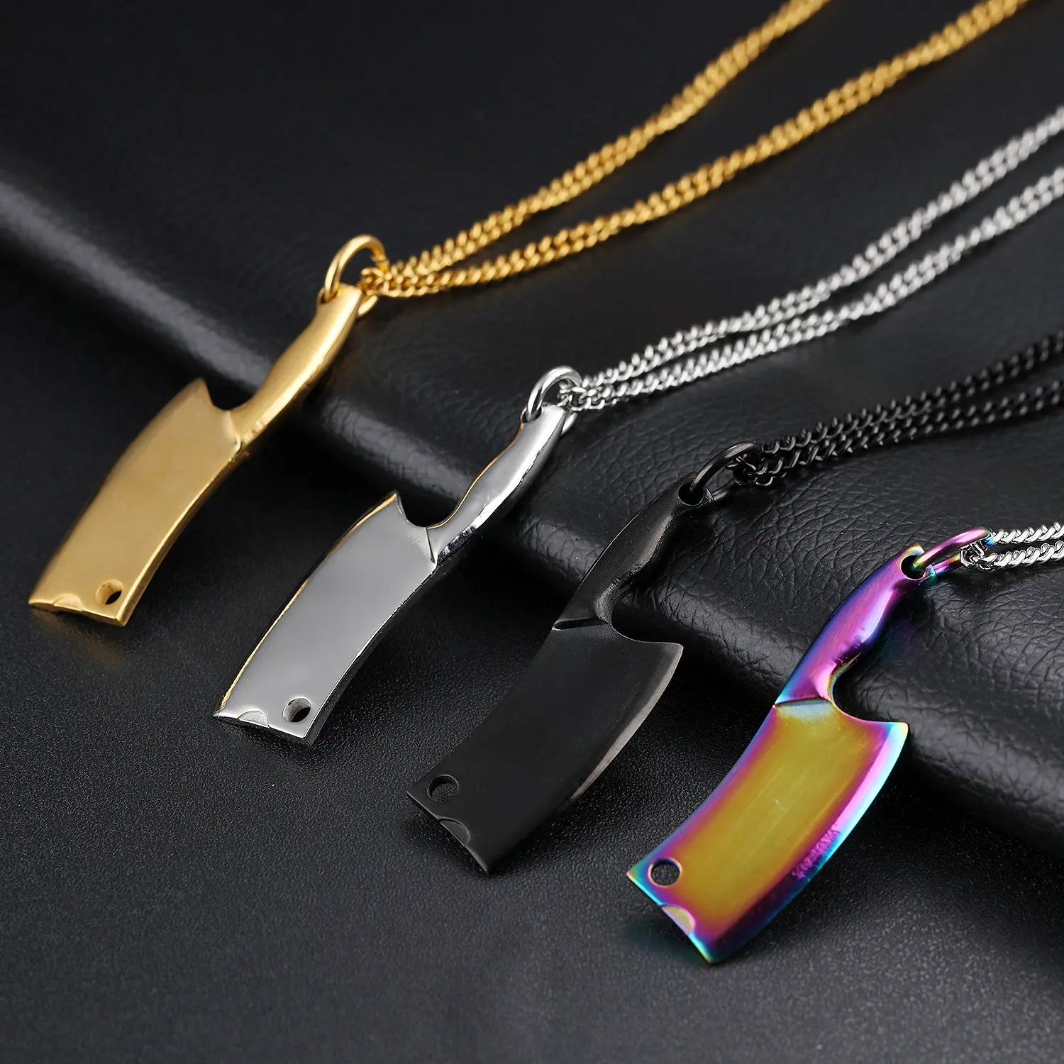 Men's Stainless Steel Necklace, Colorful Glare Classic